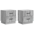 Nachtkastje 2 stuks grijs sonoma 43x34,5x44,5 cm