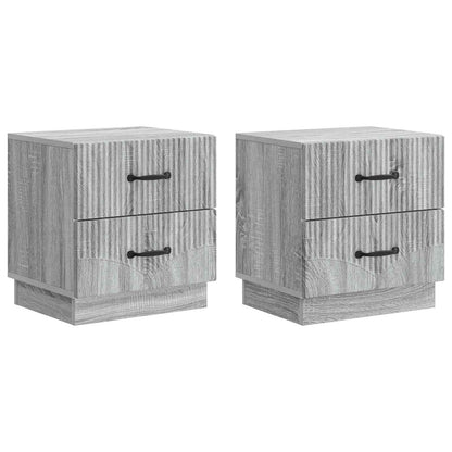 Nachtkastje 2 pcs Grijs sonoma 43 x 34,5 x 44,5 cm Bewerkt hout