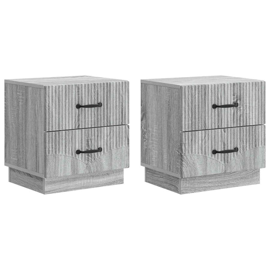 Nachtkastje 2 pcs Grijs sonoma 43 x 34,5 x 44,5 cm Bewerkt hout