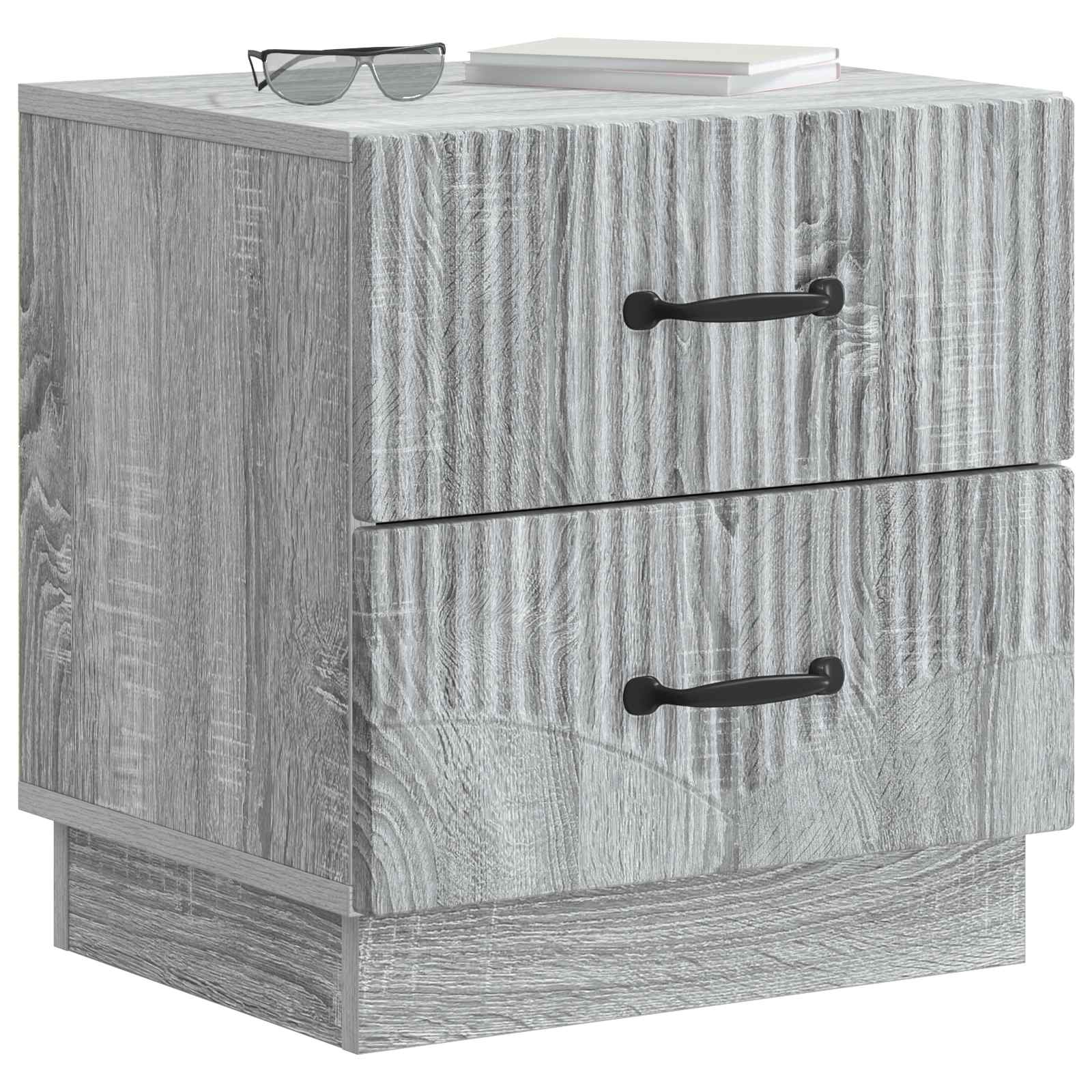 Nachtkastje 2 pcs Grijs sonoma 43 x 34,5 x 44,5 cm Bewerkt hout