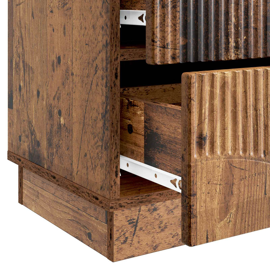 Nachtkastje met lade Oud hout 43 x 34,5 x 44,5 cm Bewerkt hout