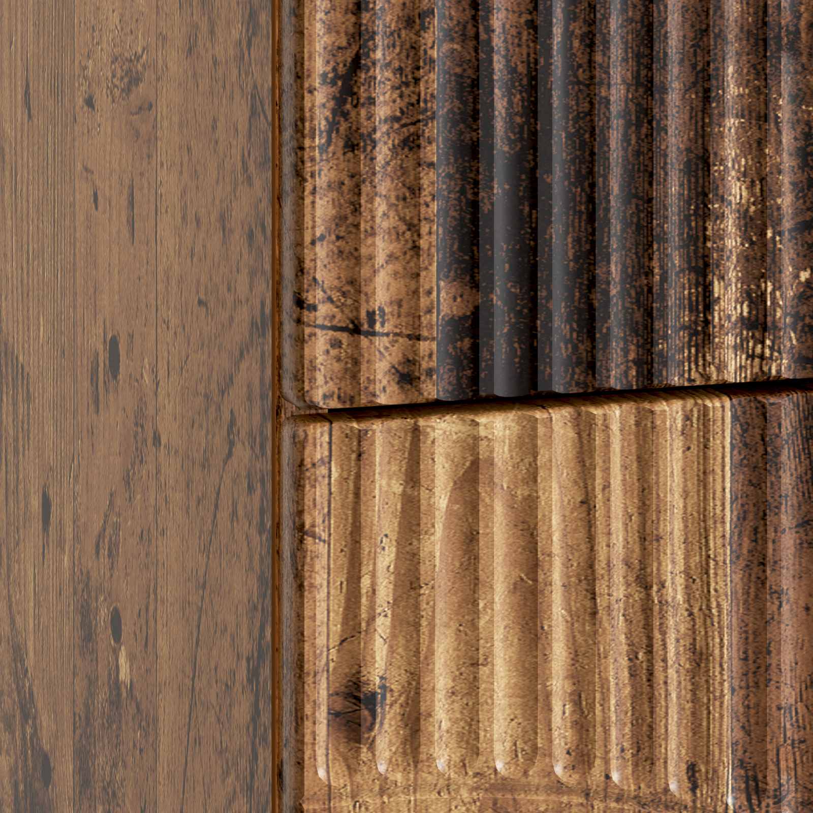Nachtkastje 2 pcs Oud hout 43 x 34,5 x 44,5 cm Bewerkt hout
