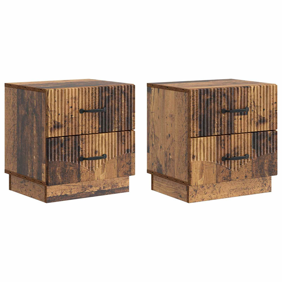 Nachtkastje 2 pcs Oud hout 43 x 34,5 x 44,5 cm Bewerkt hout
