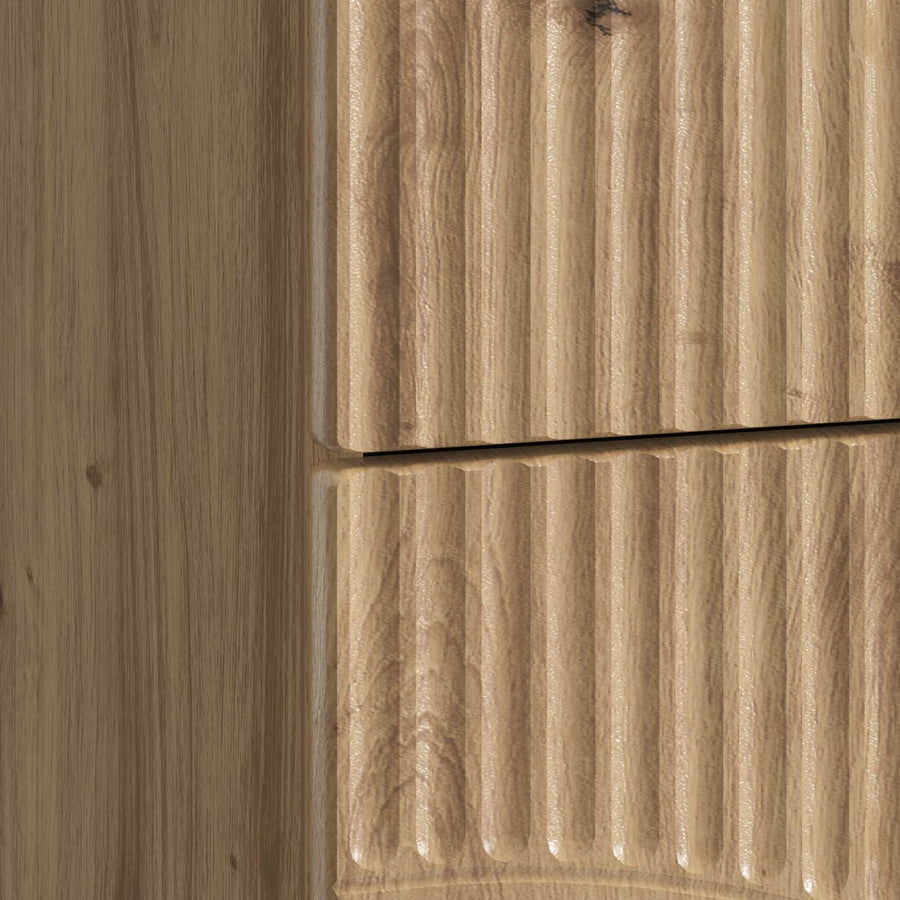 Nachtkastje Artisanaal eiken 43 x 34,5 x 44,5 cm Bewerkt hout