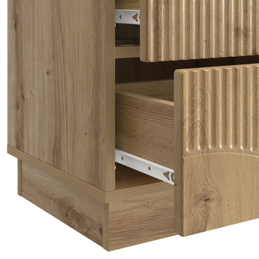 Nachtkastje Artisanaal eiken 43 x 34,5 x 44,5 cm Bewerkt hout
