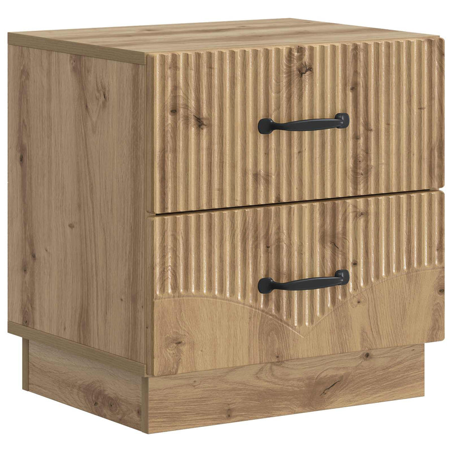 Nachtkastje Artisanaal eiken 43 x 34,5 x 44,5 cm Bewerkt hout