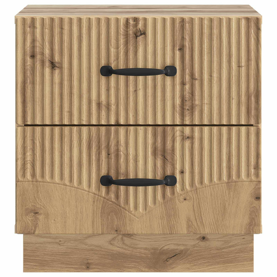 Nachtkastje Artisanaal eiken 43 x 34,5 x 44,5 cm Bewerkt hout