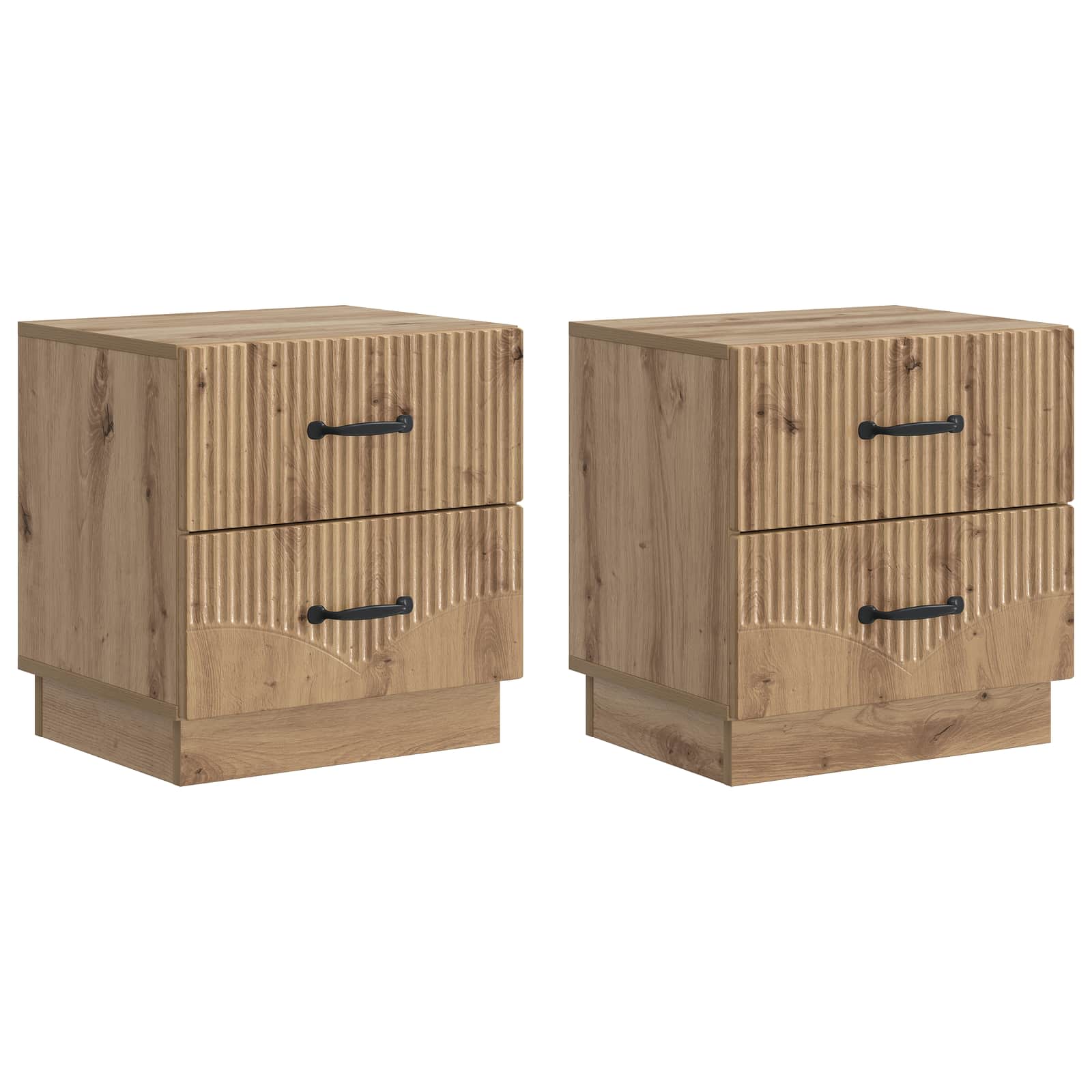 Nachtkastje met lade 2 pcs Artisanaal eiken 43 x 34,5 x 44,5 cm