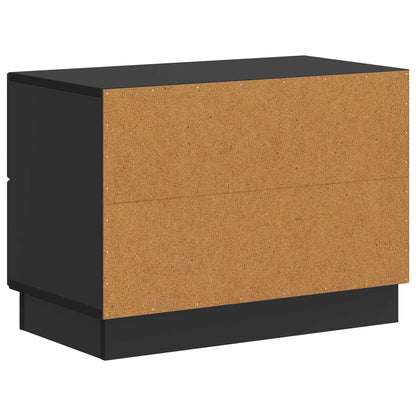 Nachtkastje met lade Zwart 62 x 34,5 x 44,5 cm Bewerkt hout