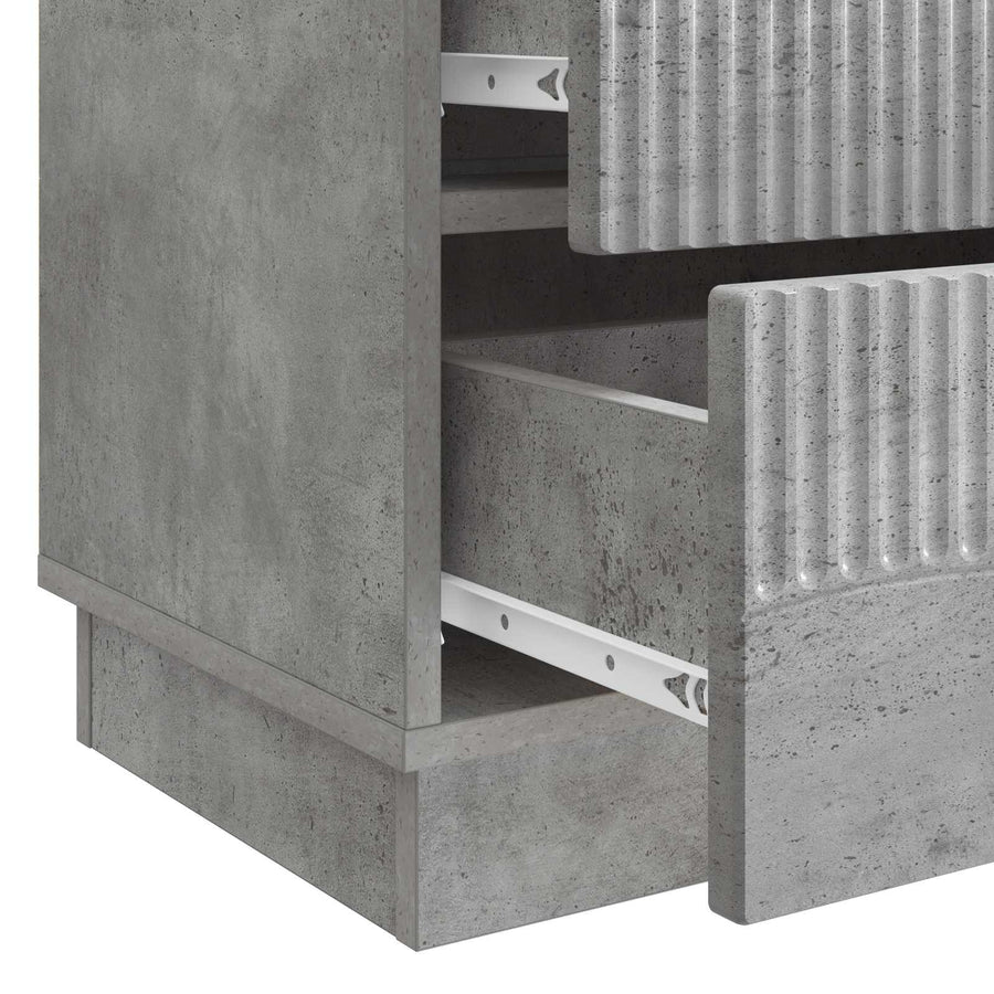 Nachtkastje Betongrijs 62 x 34,5 x 44,5 cm Bewerkt hout