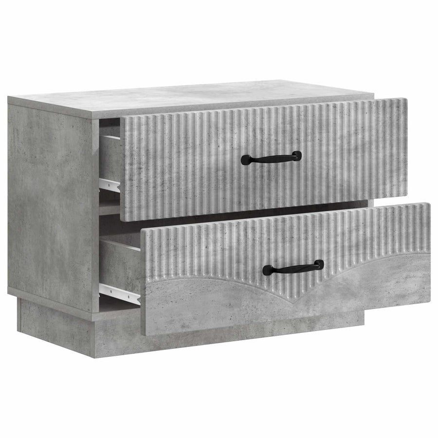 Nachtkastje Betongrijs 62 x 34,5 x 44,5 cm Bewerkt hout
