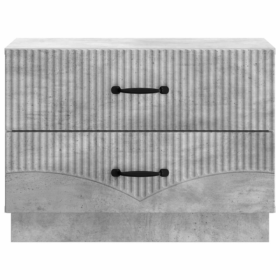 Nachtkastje Betongrijs 62 x 34,5 x 44,5 cm Bewerkt hout