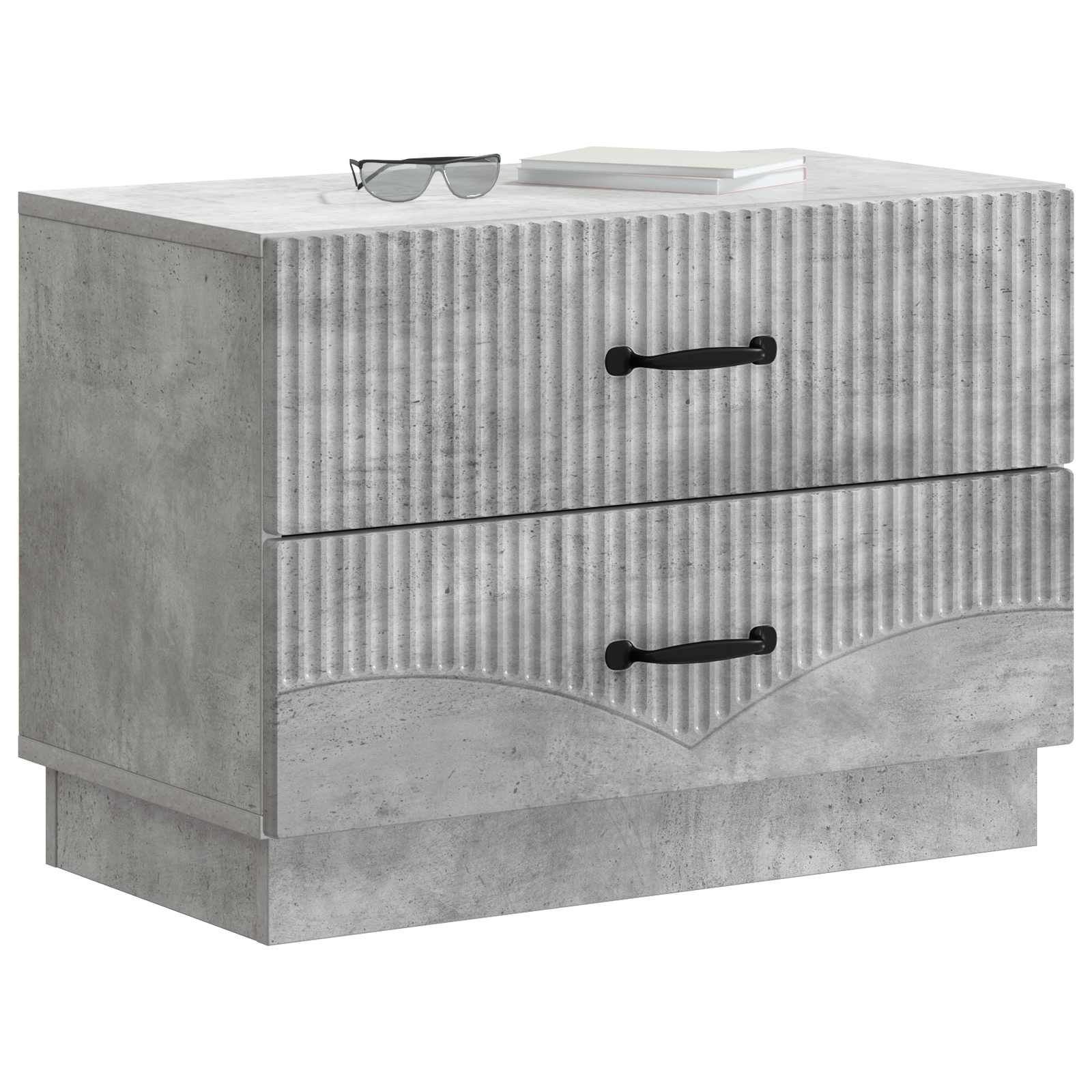 Nachtkastje Betongrijs 62 x 34,5 x 44,5 cm Bewerkt hout