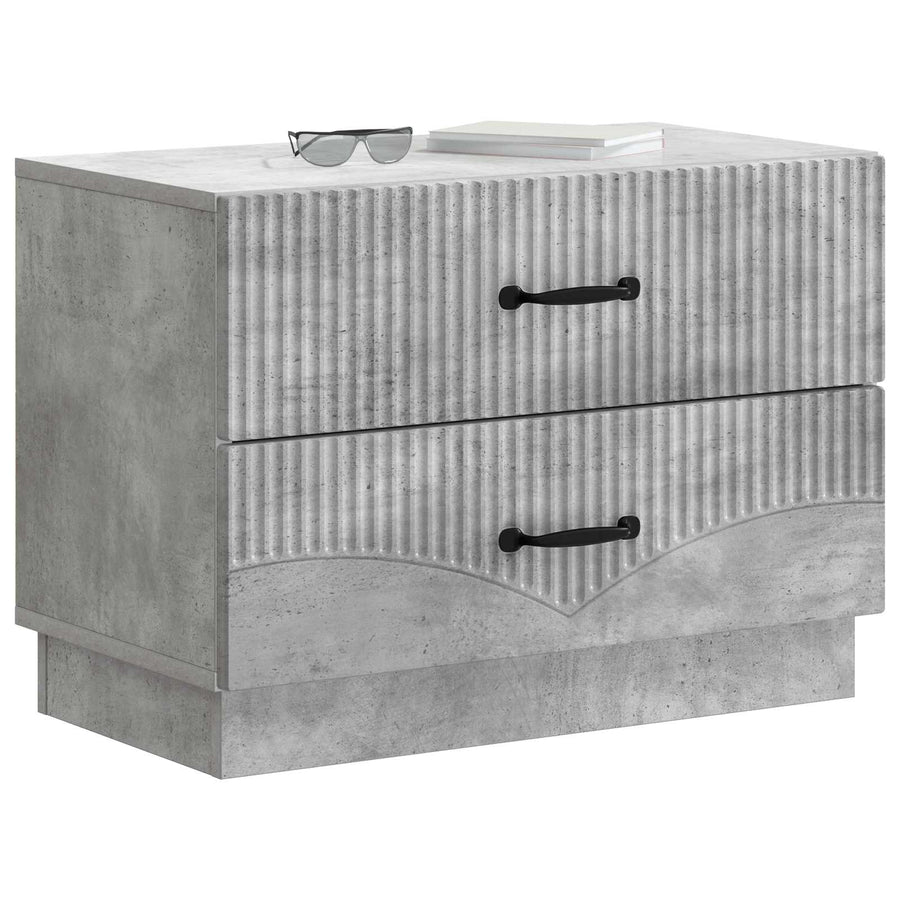 Nachtkastje Betongrijs 62 x 34,5 x 44,5 cm Bewerkt hout