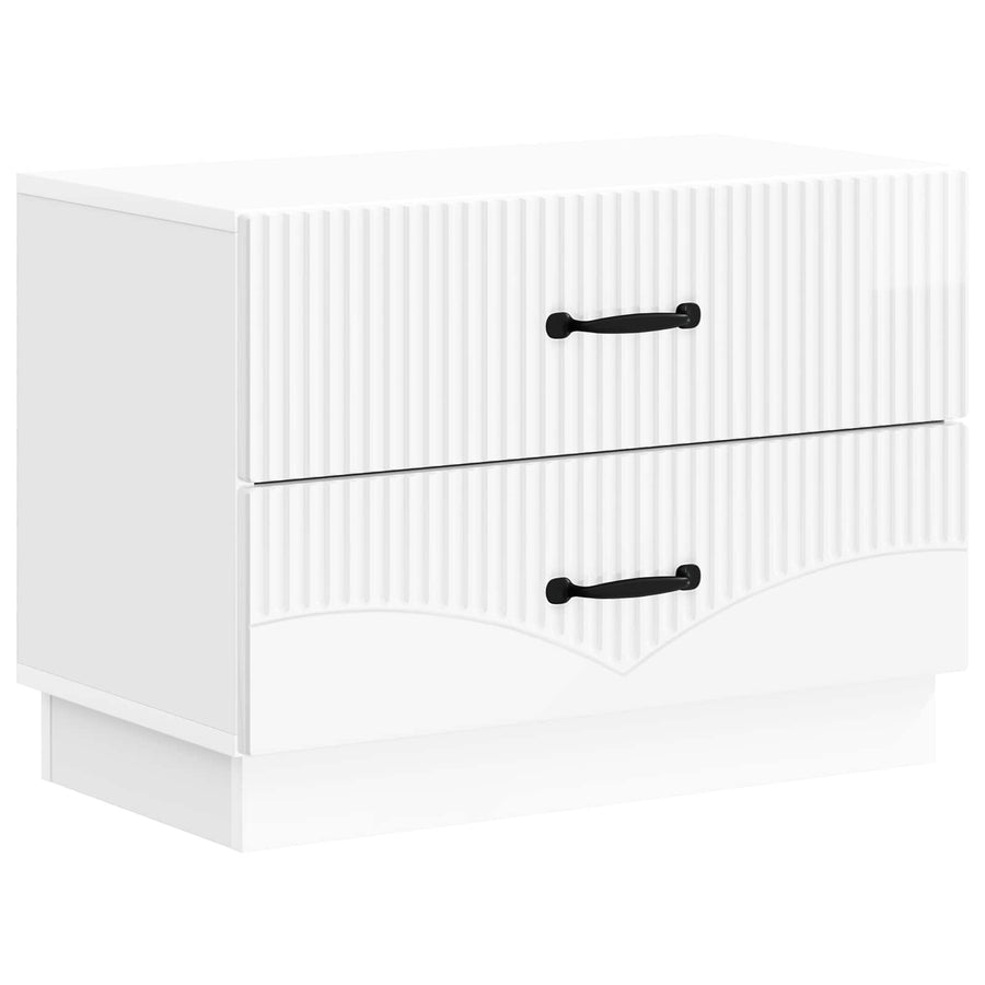 Nachtkastje Hoogglans Wit 62 x 34,5 x 44,5 cm Bewerkt hout