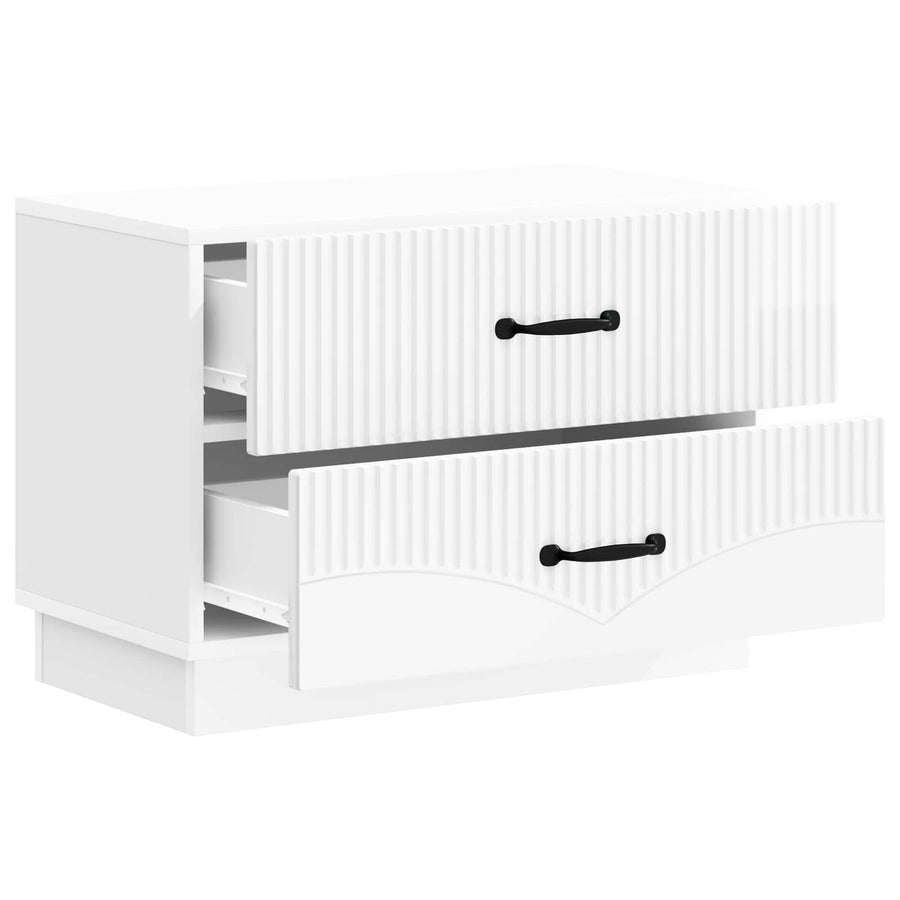 Nachtkastje Hoogglans Wit 62 x 34,5 x 44,5 cm Bewerkt hout