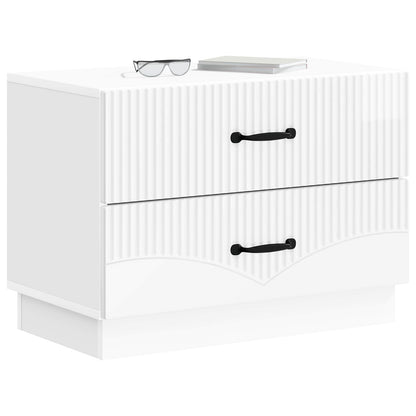 Nachtkastje Hoogglans Wit 62 x 34,5 x 44,5 cm Bewerkt hout