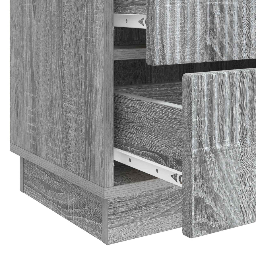 Nachtkastje Grijs sonoma 62 x 34,5 x 44,5 cm Bewerkt hout