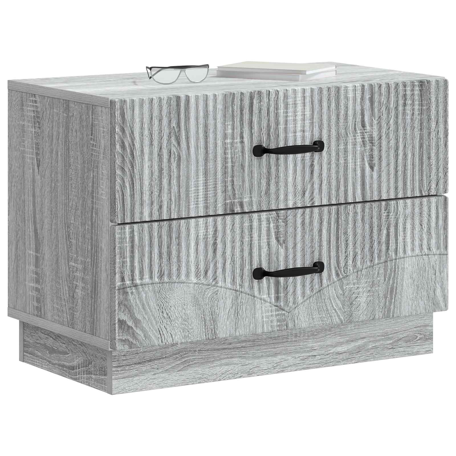 Nachtkastje Grijs sonoma 62 x 34,5 x 44,5 cm Bewerkt hout