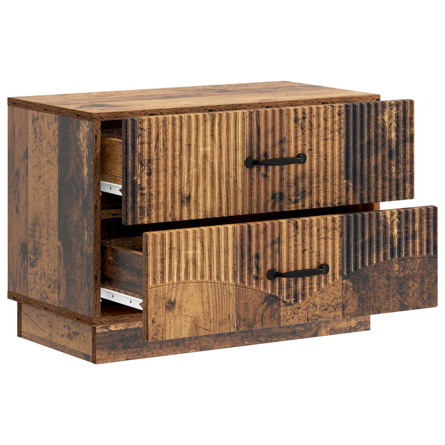 Nachtkastje met lade Oud hout 62 x 34,5 x 44,5 cm Bewerkt hout