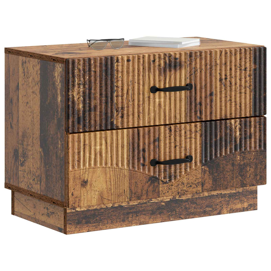 Nachtkastje met lade Oud hout 62 x 34,5 x 44,5 cm Bewerkt hout