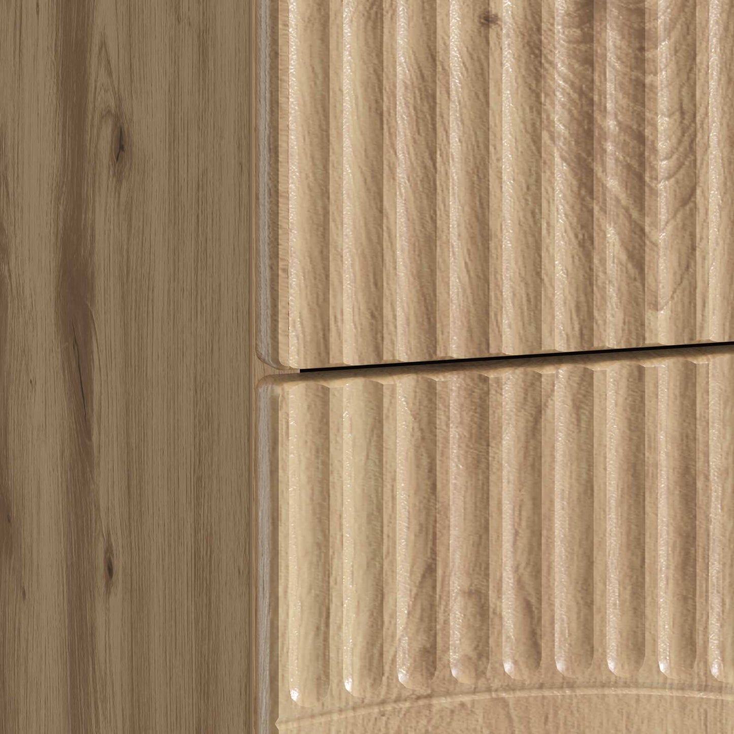 Nachtkastje Artisanaal eiken 62 x 34,5 x 44,5 cm Bewerkt hout