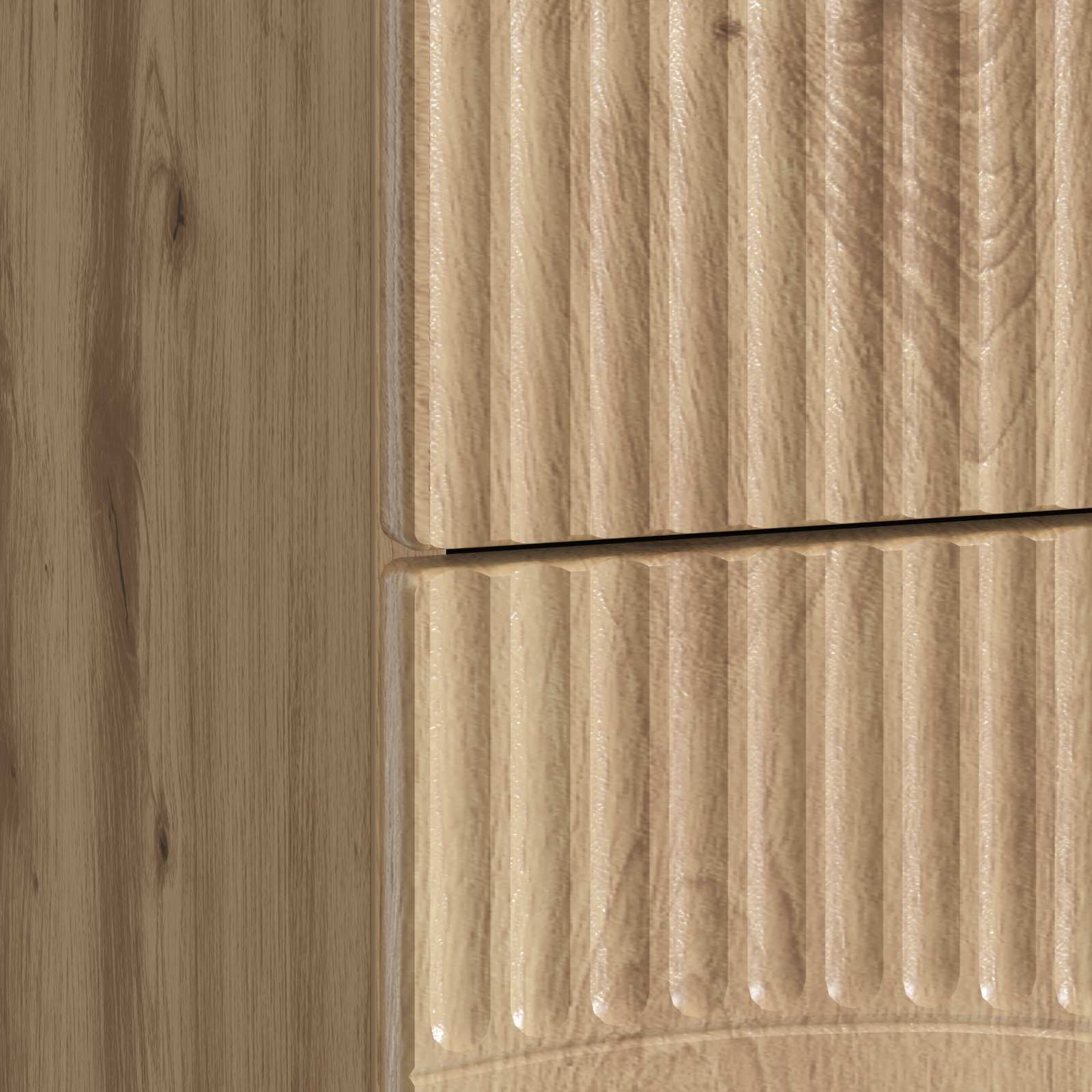 Nachtkastje Artisanaal eiken 62 x 34,5 x 44,5 cm Bewerkt hout