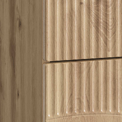 Nachtkastje Artisanaal eiken 62 x 34,5 x 44,5 cm Bewerkt hout