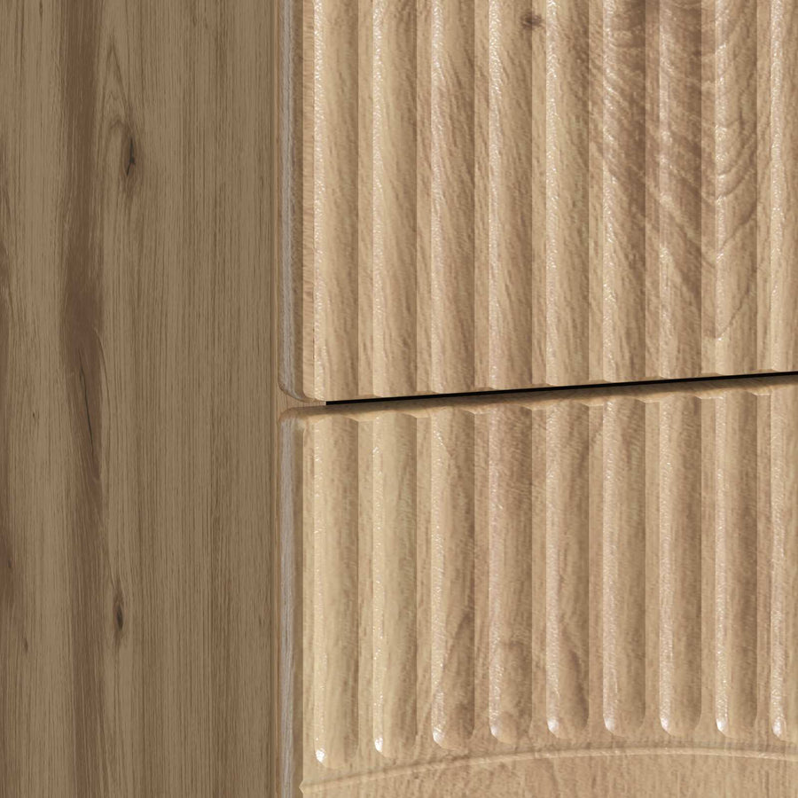Nachtkastje Artisanaal eiken 62 x 34,5 x 44,5 cm Bewerkt hout
