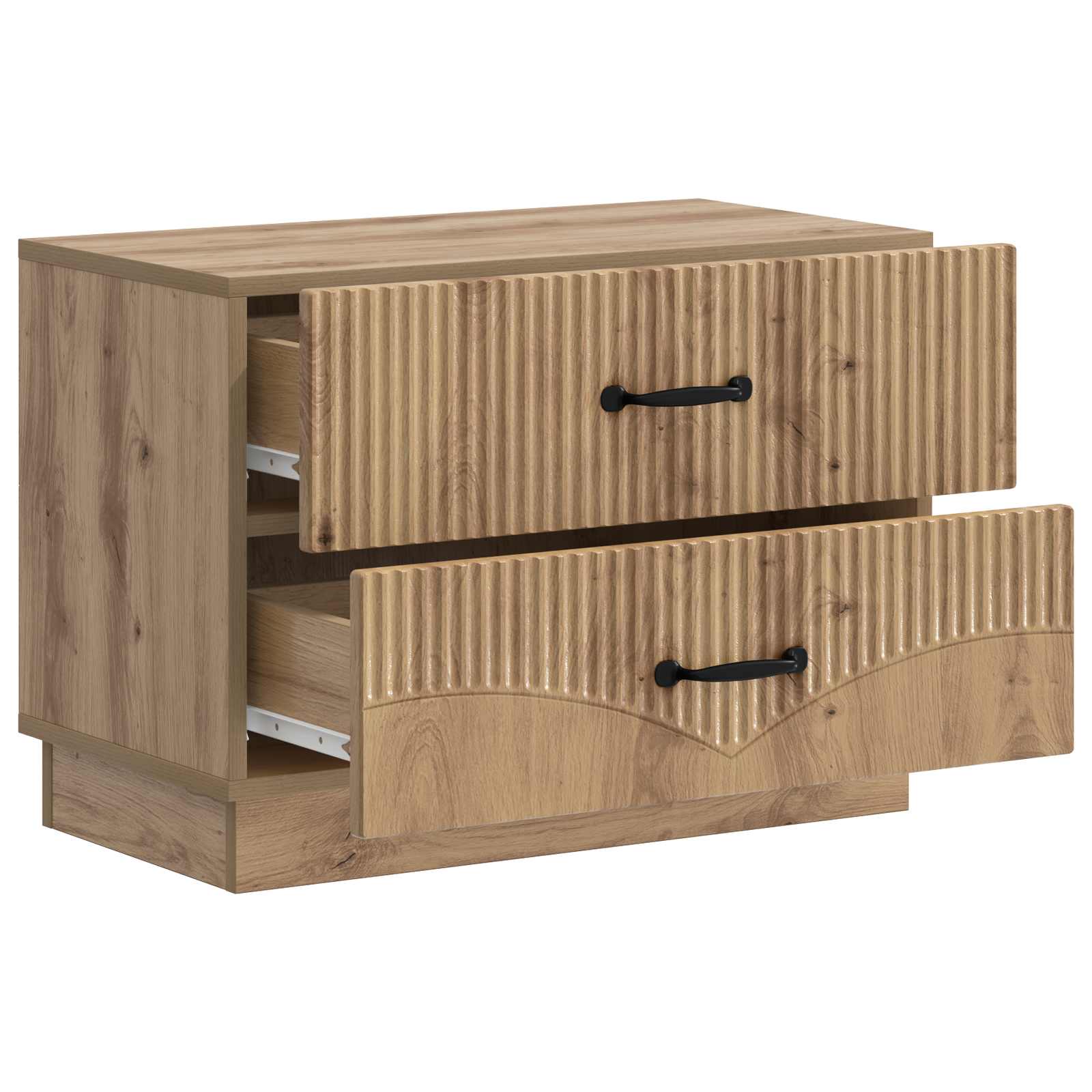 Nachtkastje Artisanaal eiken 62 x 34,5 x 44,5 cm Bewerkt hout