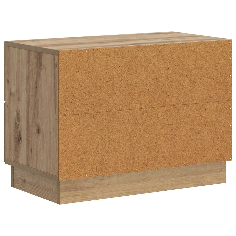Nachtkastje Artisanaal eiken 62 x 34,5 x 44,5 cm Bewerkt hout
