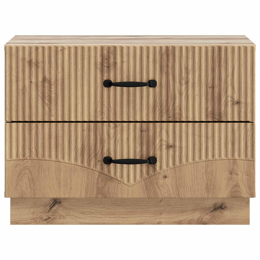Nachtkastje Artisanaal eiken 62 x 34,5 x 44,5 cm Bewerkt hout