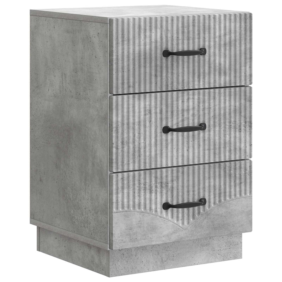 Nachtkastje met lade Betongrijs 43 x 41 x 63,5 cm Bewerkt hout