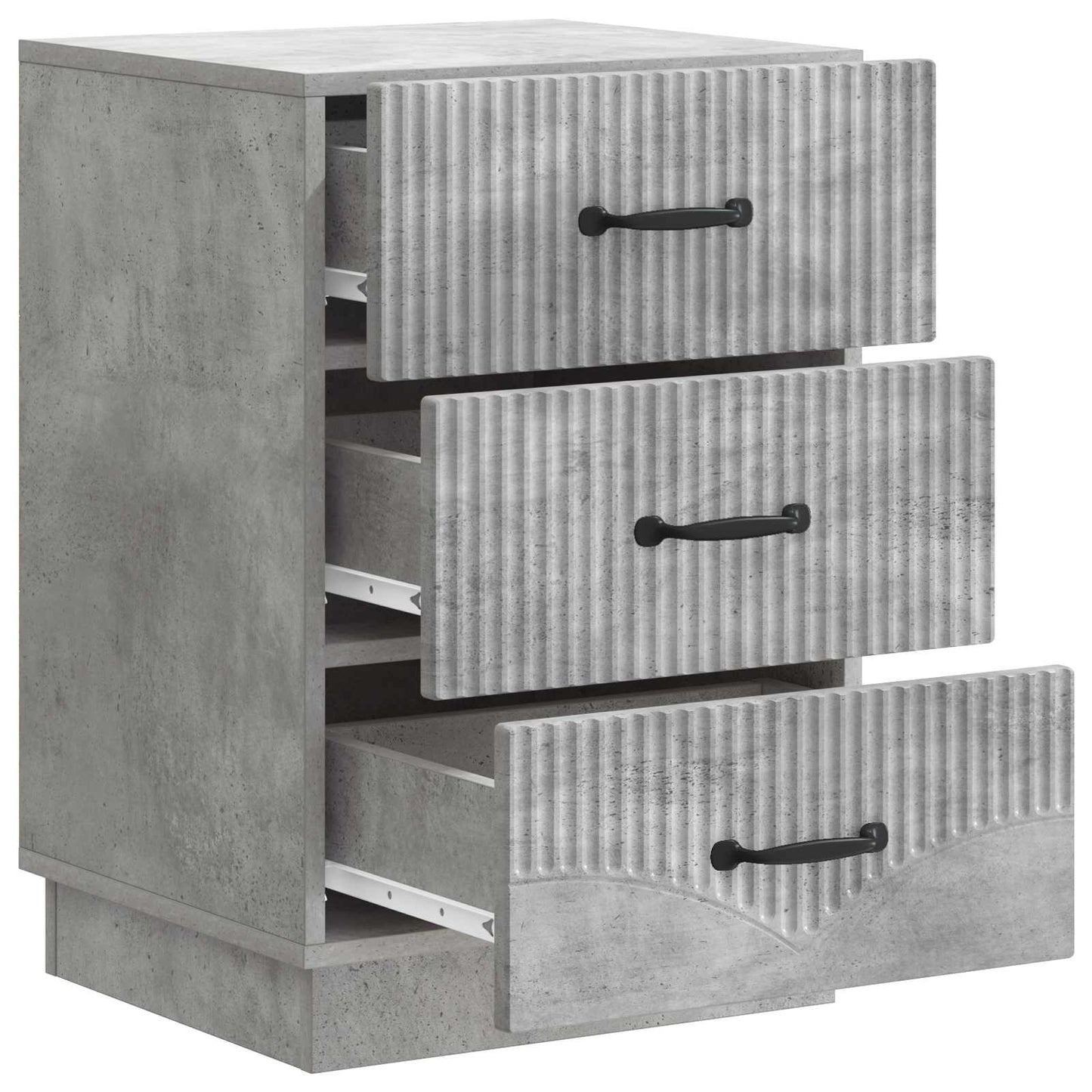 Nachtkastje met lade Betongrijs 43 x 41 x 63,5 cm Bewerkt hout