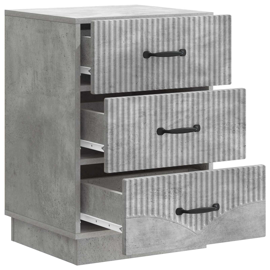 Nachtkastje met lade Betongrijs 43 x 41 x 63,5 cm Bewerkt hout