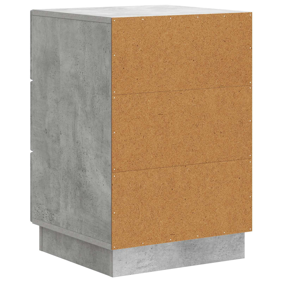 Nachtkastje met lade Betongrijs 43 x 41 x 63,5 cm Bewerkt hout