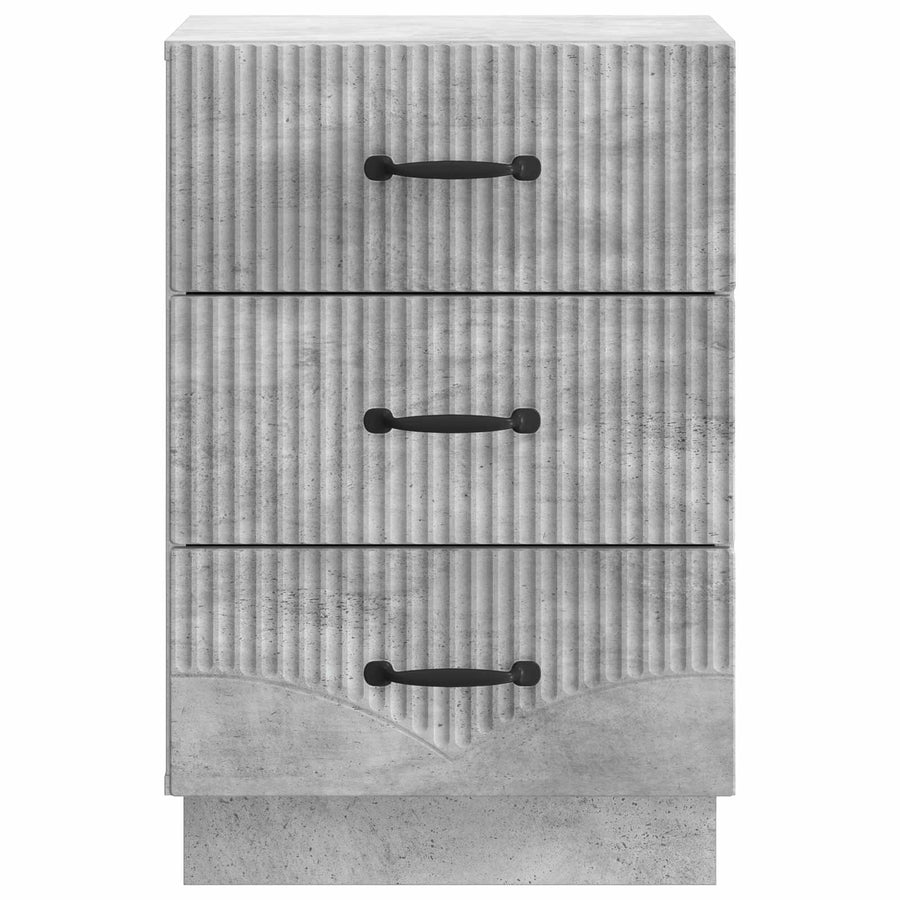 Nachtkastje met lade Betongrijs 43 x 41 x 63,5 cm Bewerkt hout