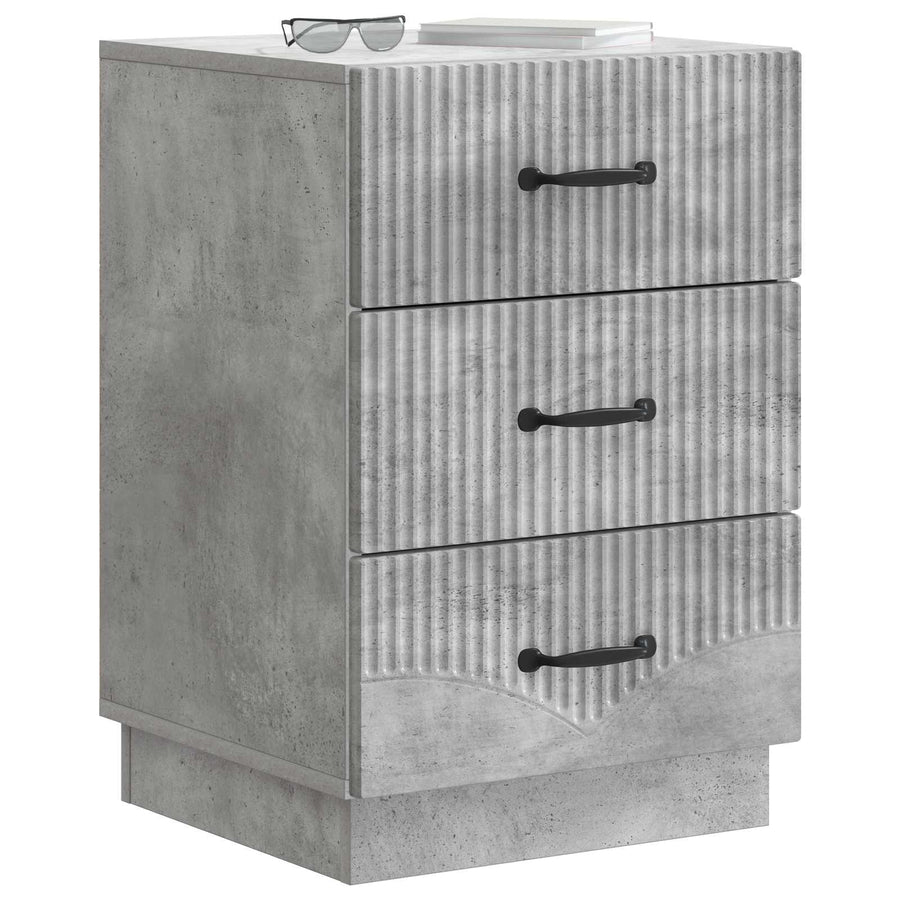Nachtkastje met lade Betongrijs 43 x 41 x 63,5 cm Bewerkt hout