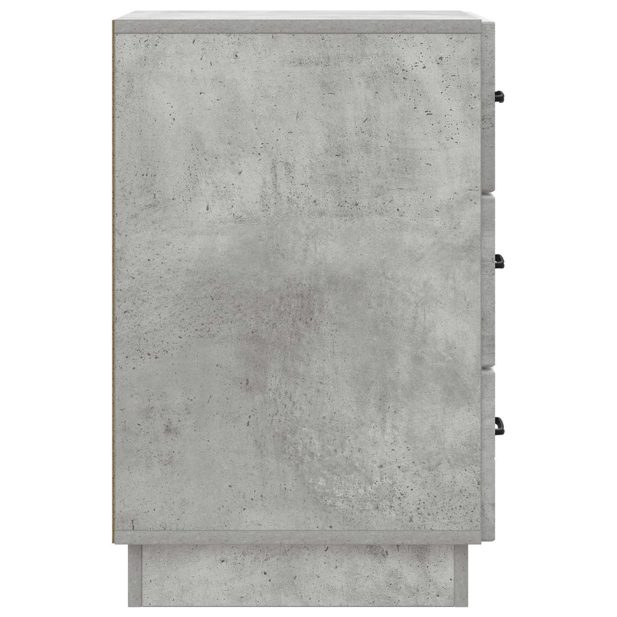 Nachtkastje met lade Betongrijs 43 x 41 x 63,5 cm Bewerkt hout