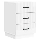 Nightstand High Gloss White 43 x 41 x 63.5 cm Engineered Wood