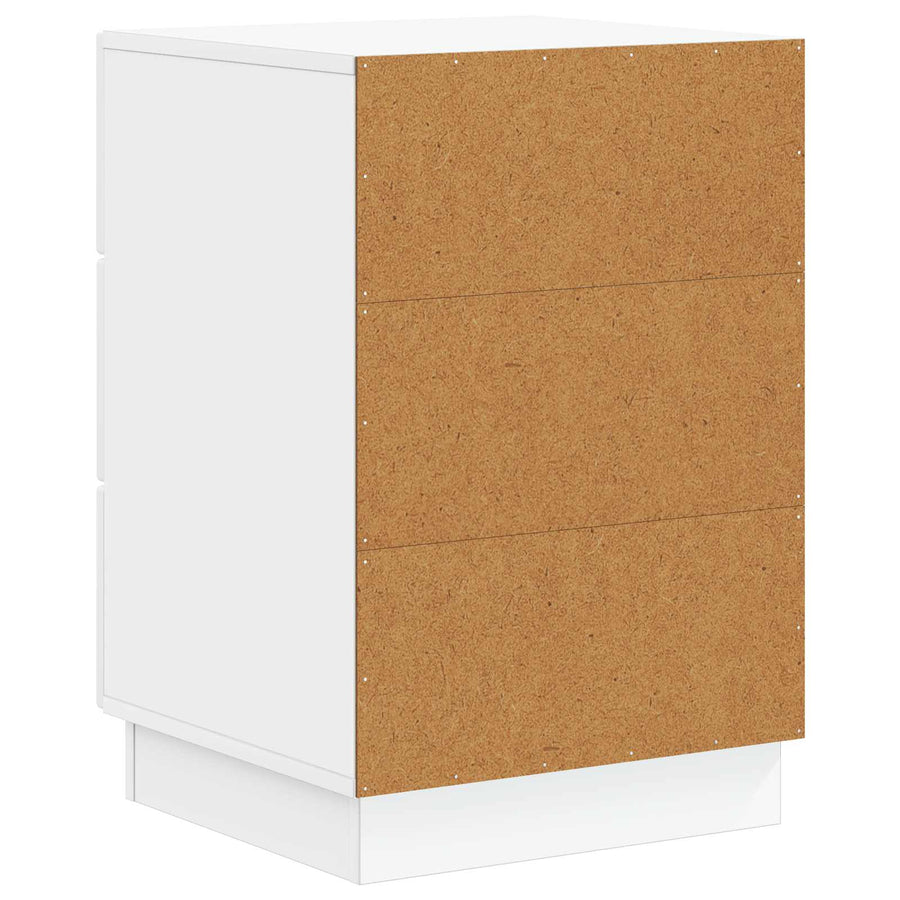 Nachtkastje Hoogglans Wit 43 x 41 x 63,5 cm Bewerkt hout