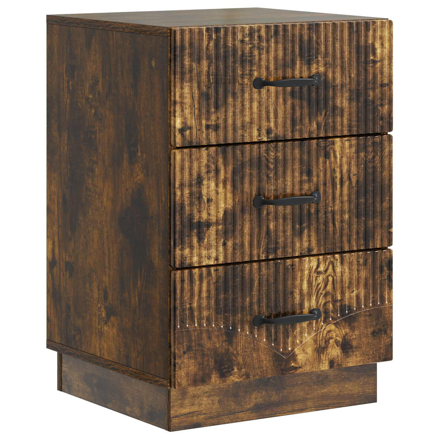 Nachtkastje Gerookt eiken 43 x 41 x 63,5 cm Bewerkt hout