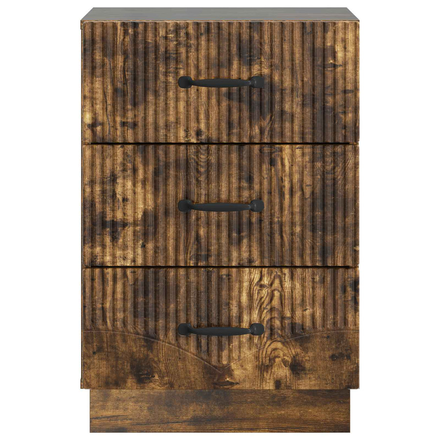 Nachtkastje Gerookt eiken 43 x 41 x 63,5 cm Bewerkt hout