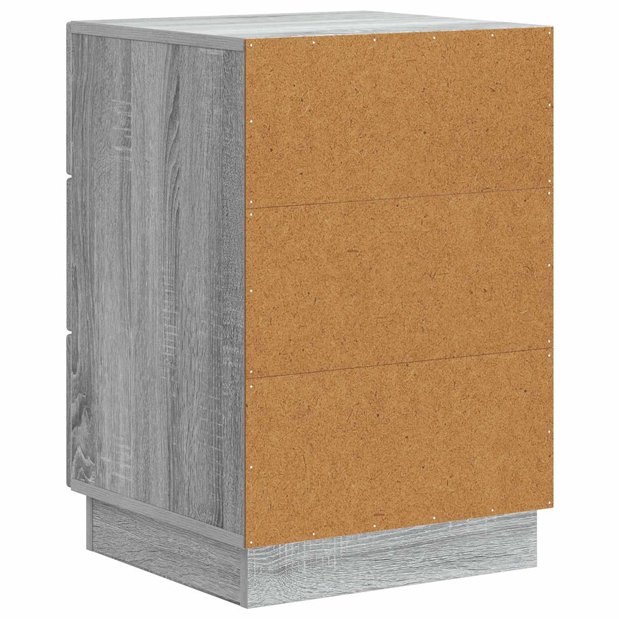 Nachtkastje Grijs sonoma 43 x 41 x 63,5 cm Bewerkt hout