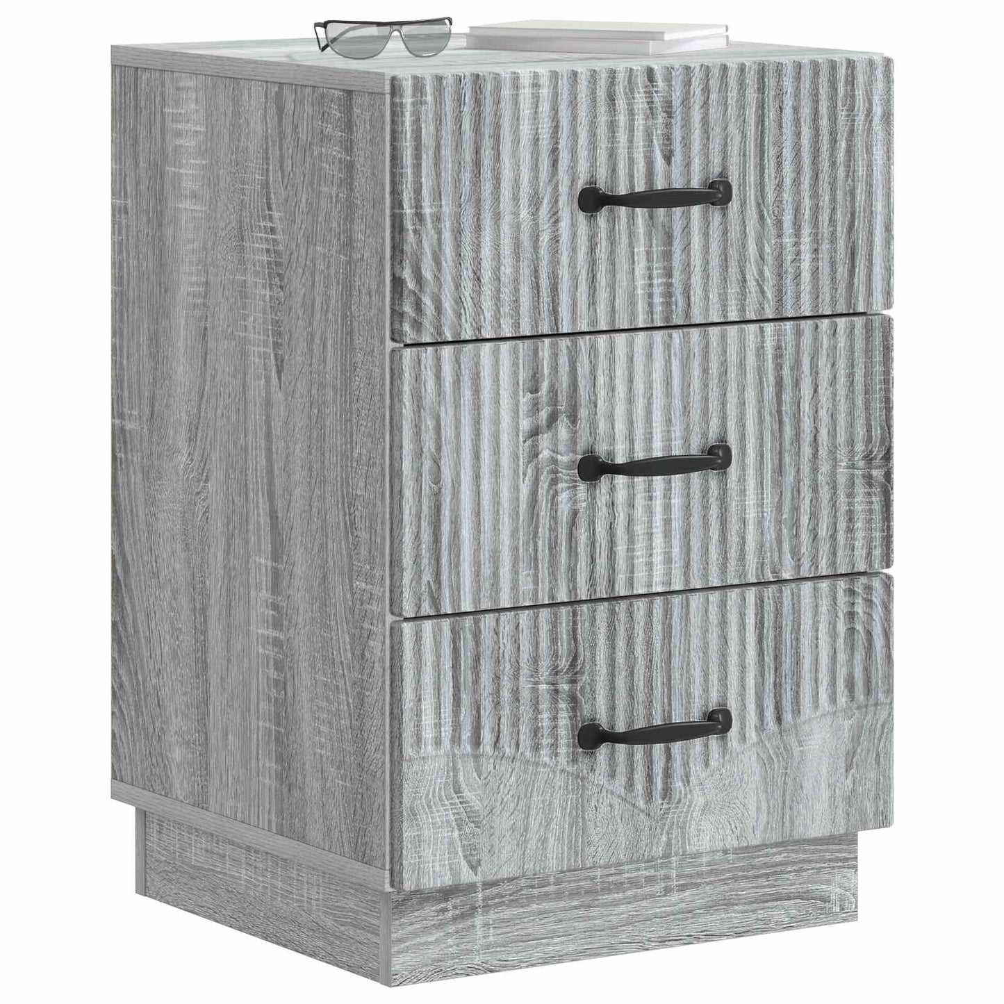 Nachtkastje Grijs sonoma 43 x 41 x 63,5 cm Bewerkt hout