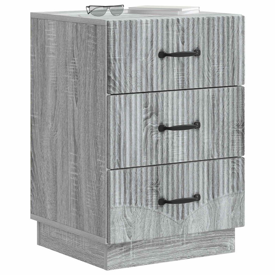 Nachtkastje Grijs sonoma 43 x 41 x 63,5 cm Bewerkt hout