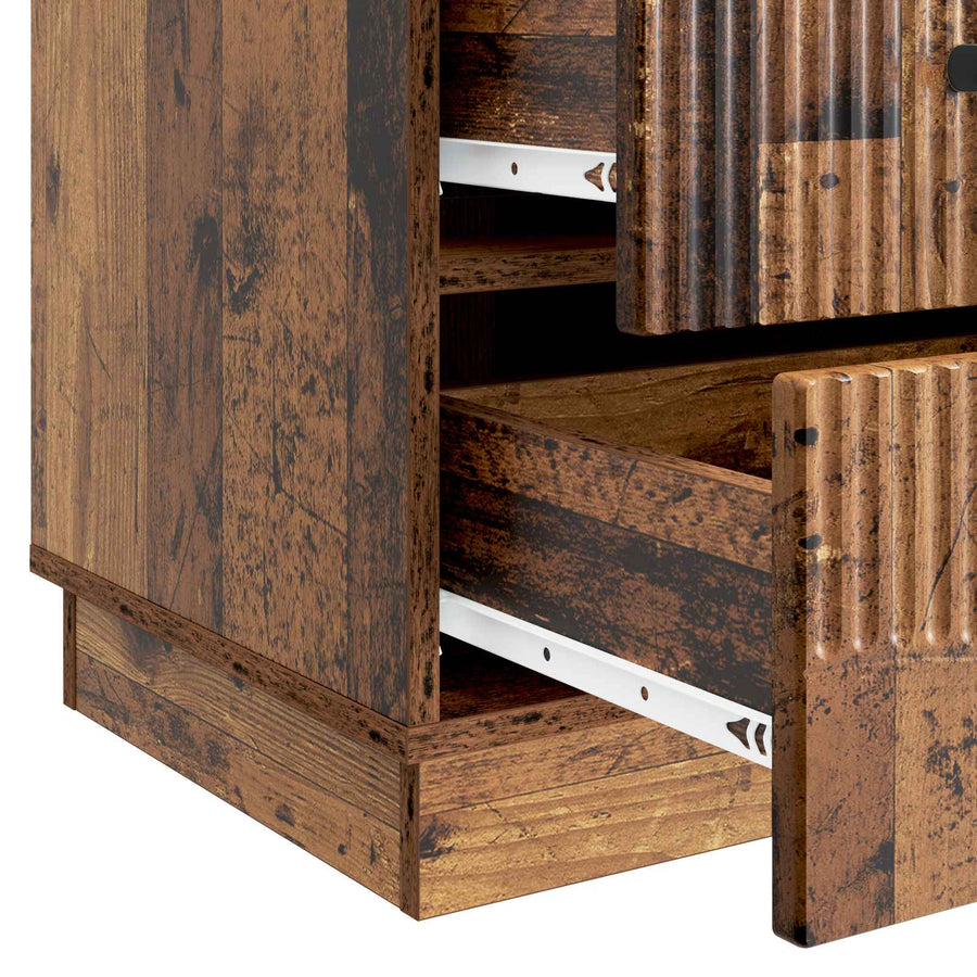Nachtkastje met lade Oud hout 43 x 41 x 63,5 cm Bewerkt hout