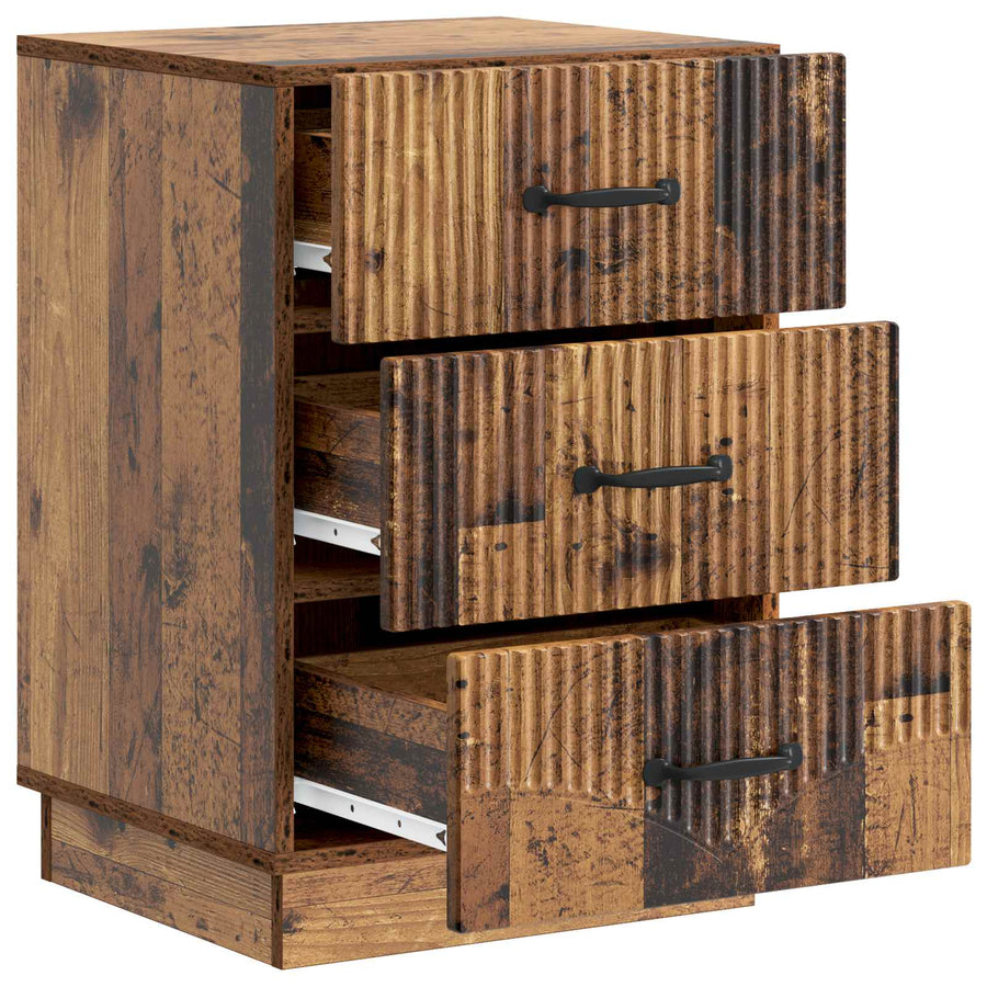 Nachtkastje met lade Oud hout 43 x 41 x 63,5 cm Bewerkt hout