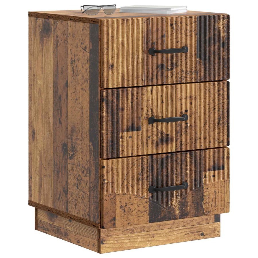 Nachtkastje met lade Oud hout 43 x 41 x 63,5 cm Bewerkt hout