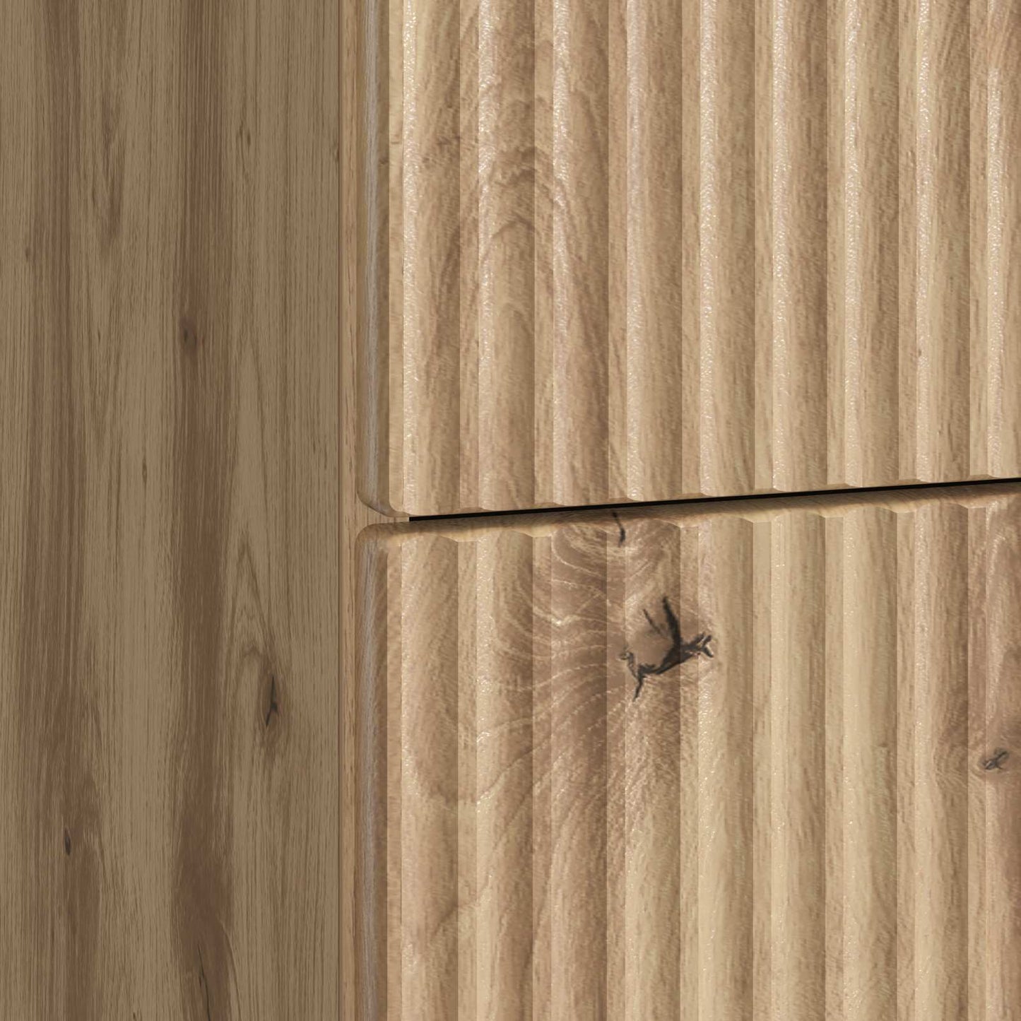 Nachtkastje Artisanaal eiken 43 x 41 x 63,5 cm Bewerkt hout